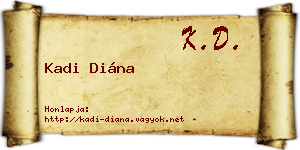 Kadi Diána névjegykártya